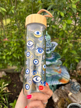 Load image into Gallery viewer, All seeing Eye Glass & Bamboo water bottle