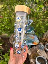 Load image into Gallery viewer, All seeing Eye Glass & Bamboo water bottle