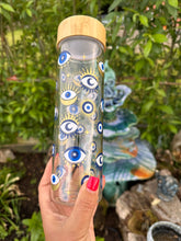 Load image into Gallery viewer, All seeing Eye Glass & Bamboo water bottle