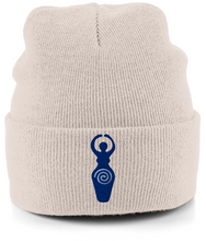 Load image into Gallery viewer, 'I am Goddess' Embroidered Cuffed Beanie (Creams & White)