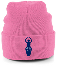 Load image into Gallery viewer, 'I am Goddess' Embroidered Cuffed Beanie (Reds & Pinks)