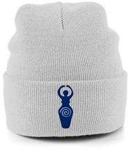 Load image into Gallery viewer, 'I am Goddess' Embroidered Cuffed Beanie (Creams & White)