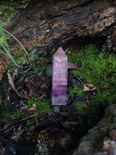 Load image into Gallery viewer, Purple and clear fluorite tower
