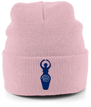 Load image into Gallery viewer, &#39;I am Goddess&#39; Embroidered Cuffed Beanie (Reds &amp; Pinks)
