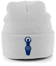 Load image into Gallery viewer, &#39;I am Goddess&#39; Embroidered Cuffed Beanie (Creams &amp; White)
